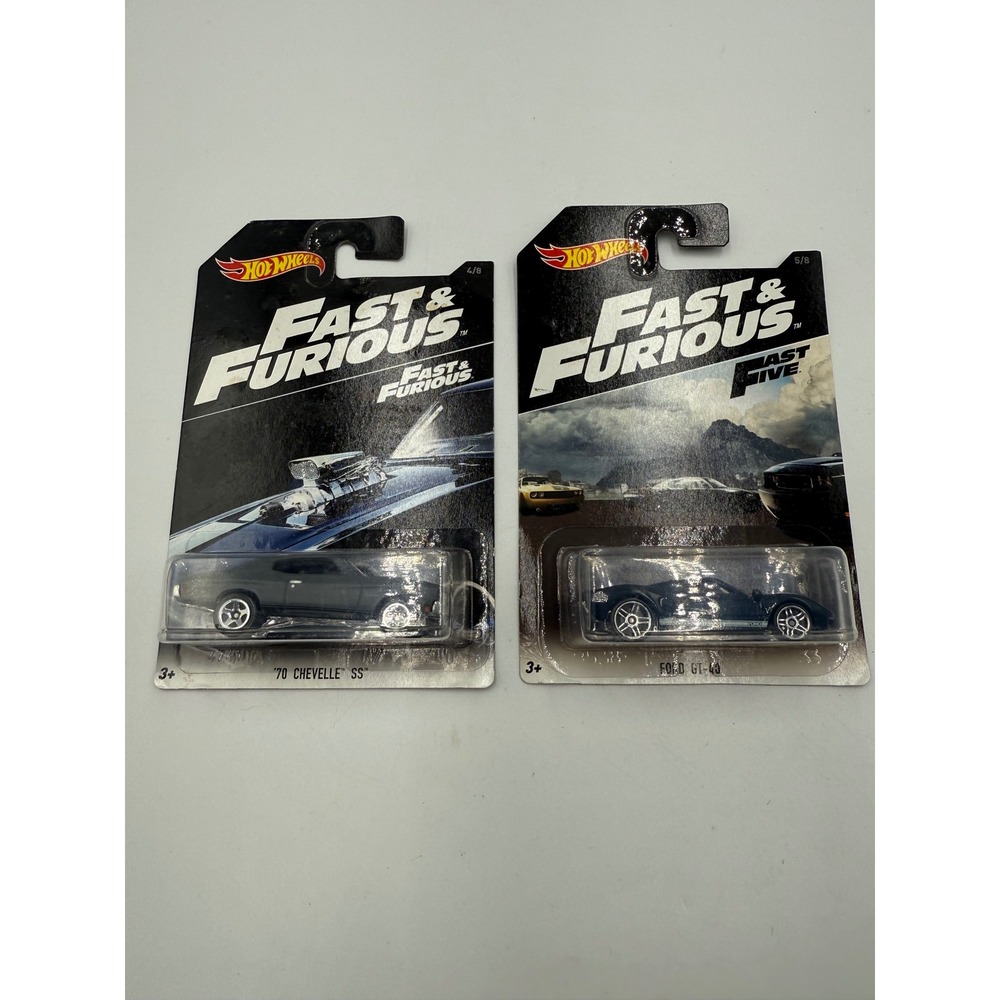 Hot Wheels Fast & Furious 70 Chevelle SS & Ford GT-40 Die-Cast Car Lot 2016